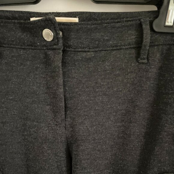 Michael Kors Knit Skinny Pants Leggings Charcoal Grey Front Zipper Pockets Sz10 - Picture 4 of 8